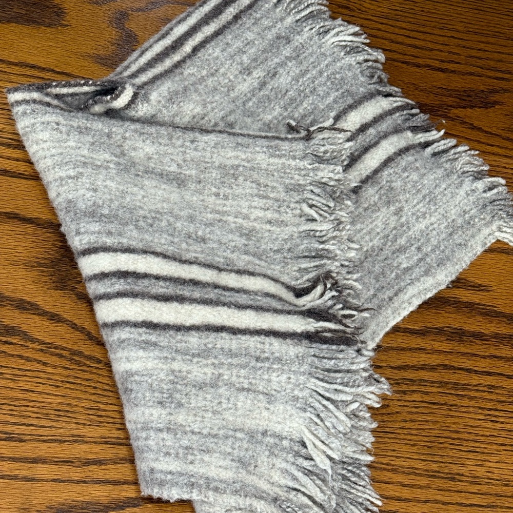 Child’s Wool Poncho | Size 4-6 | Classic Striped Pattern